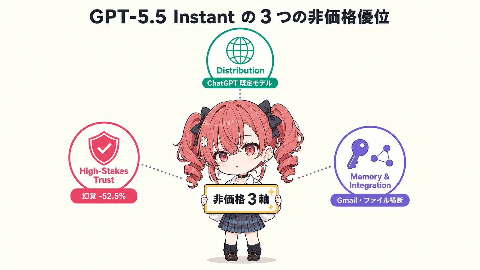 GPT-5.5 Instant の 3 つの非価格優位：Distribution / High-Stakes Trust / Memory & Integration